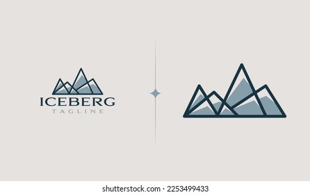 Iceberg Mountain Logo Template. Universal creative premium symbol. Vector illustration. Creative Minimal design template. Symbol for Corporate Business Identity