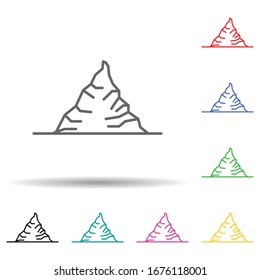 Iceberg multi color set icon. Simple thin line, outline vector of landspace icons for ui and ux, website or mobile application