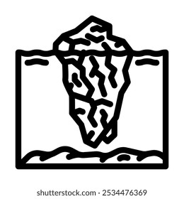 iceberg natural phenomena line icon vector. iceberg natural phenomena sign. isolated contour symbol black illustration