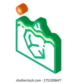 Iceberg In Ocean Global Warm vector isometric sign. color isolated symbol illustration