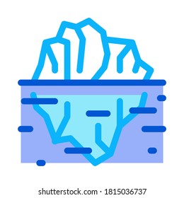 iceberg in ocean icon vector. iceberg in ocean sign. isolated contour symbol illustration
