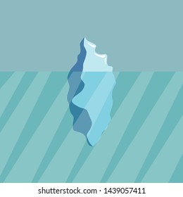 iceberg in the ocean in the style of flat