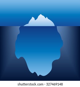 Iceberg in the ocean. Vector illustration.