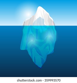 Iceberg in the ocean, vector illustration