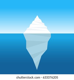 Iceberg in ocean water. Vector illustration.