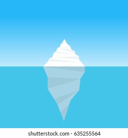 Iceberg in ocean water. Vector illustration.