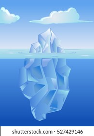 Iceberg on the deep ocean vector 