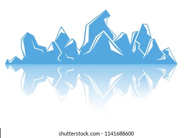 iceberg on white background, blue mountain