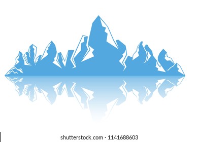 iceberg on white background, blue mountain