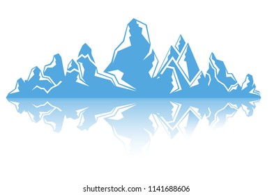 iceberg on white background, blue mountain