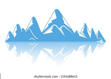 iceberg on white background, blue mountain