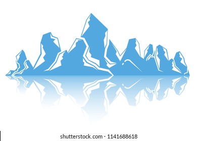 iceberg on white background, blue mountain