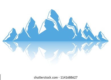 iceberg on white background, blue mountain