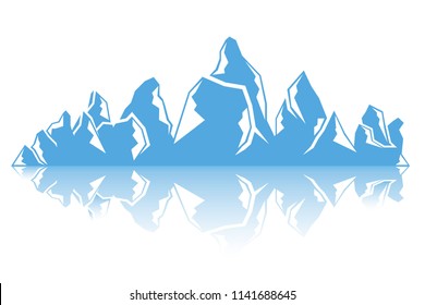 iceberg on white background, blue mountain