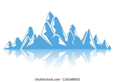 iceberg on white background, blue mountain