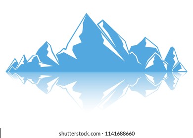 iceberg on white background, blue mountain