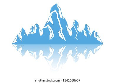 iceberg on white background, blue mountain