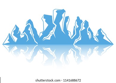 iceberg on white background, blue mountain