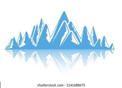 iceberg on white background, blue mountain