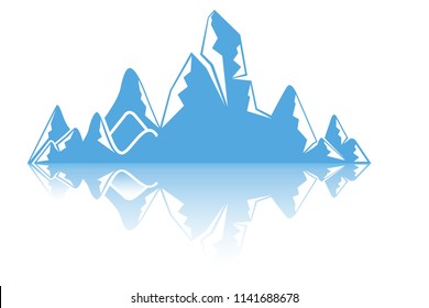 iceberg on white background, blue mountain