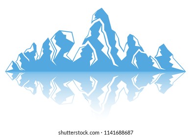 iceberg on white background, blue mountain