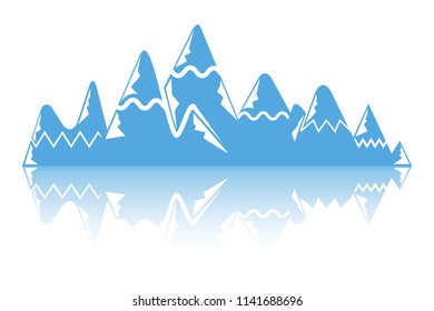 iceberg on white background, blue mountain