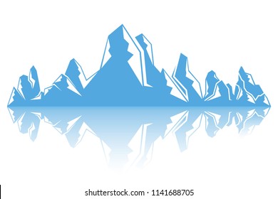 iceberg on white background, blue mountain