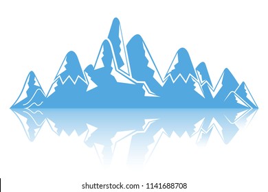 iceberg on white background, blue mountain