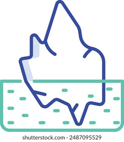 Iceberg outline color vector illustration