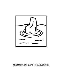 iceberg outline icon. Element of landscape outline icon for mobile concept and web apps. Thin line iceberg outline icon icon can be used for web and mobile