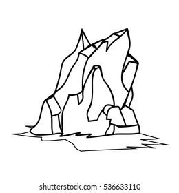 Iceberg Outline Icon Symbol Design. Vector illustration isolated on white background. 
