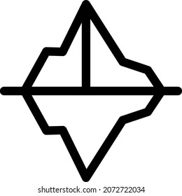 Iceberg Outline Vector Icon Design
