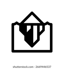 Iceberg. Ícone de vetor de traçado com contorno e detalhes preenchidos em preto.