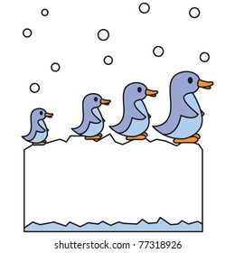Iceberg and penguin