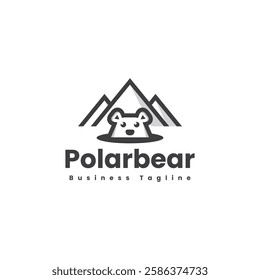 iceberg polar bear logo vector