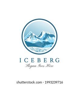 Iceberg Polar Ice Mountain Logo Design.