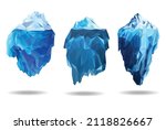 Iceberg polygon modelling modern  style banner icons vector, geometric and triangle diamond crystal element mountain, can use for banner or icons gaming template.