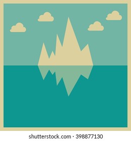 iceberg with reflection on the water. cool background
