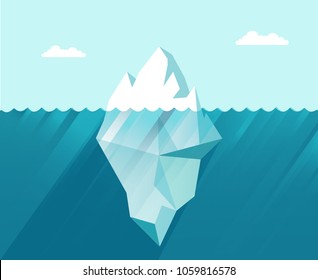 iceberg in the sea business concept in flat style vector