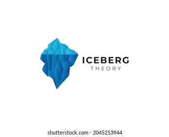 iceberg at the sea logo design concept