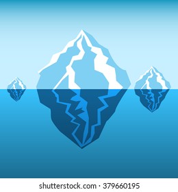 Iceberg. Iceberg set. A few icebergs. Vector Illustration