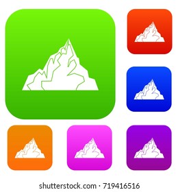 Iceberg set icon color in flat style isolated on white. Collection sings vector illustration