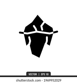 Iceberg silhouette icon vector, illustration logo template in trendy style. Suitable for many purposes.