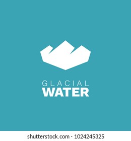 Iceberg silhouette vector logo. Flat logotype for water delivery company