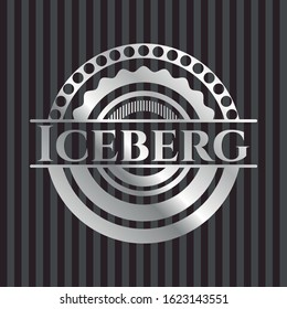 Iceberg silver shiny badge. Vector Illustration. Mosaic.