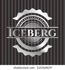 Iceberg silvery shiny badge. Vector Illustration. Mosaic. 