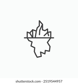 Iceberg thin liner icon isolated