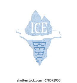 Iceberg, ilustración tipográfica