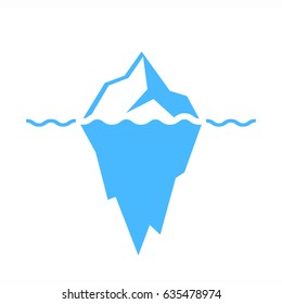 Iceberg-Vektorsymbol einzeln auf weißem Hintergrund