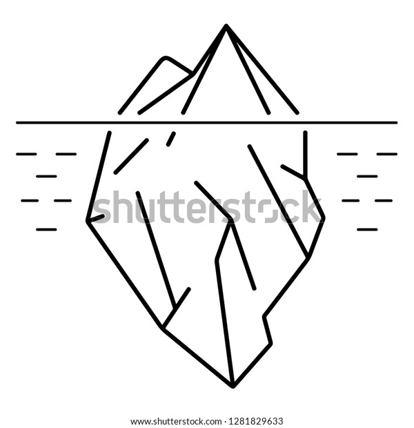 Iceberg Vector Flat Outline Icon Illustration Stock Vector (Royalty ...